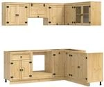 vidaXL Schrank mit Regal SKI 8 Stk Honigbraun Massives Kiefernholz 3392649