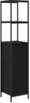 vidaXL Badschrank mit Regalen Schwarz Eichen-Optik 36x35x165 cm 861907