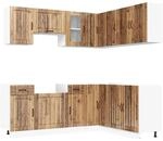 vidaXL 11 Tlg K&uuml;chenschrank-Set Lucca Altholz-Optik Holzwerkstoff 3314959