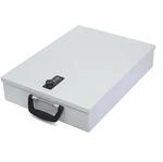 Relaxdays Dokumentenkassette Eisen Hellgrau Abschlie&szlig;bar 7 cm x 37 cm x 27 cm 2,1 kg
