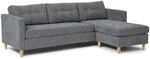 ebuy24 Marino Sofa Chaiselongue Rechts oder Links Gewendet in Samt Grau