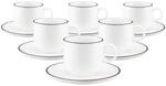 Seltmann Weiden Sento Home Pure Lines Cappuccinotasse mit Untertasse 300 ml 6er Set