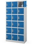 JAN NOWAK Schlie&szlig;fachschrank Spind KAROL 18 F&auml;cher 185 x 90 x 40 cm Grau-Blau