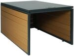 PROREGAL M&auml;hroboter-Garage XL Mit Deckel 43x70x90cm Wpc Metall Eiche-Optik
