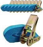 TRUTZHOLM 10x Profi Ratschen Spanngurt 1 Teilig 4m 0,8t 800kg T&Uuml;V GS Blau