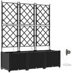 vidaXL Garten-Pflanzgef&auml;&szlig; 3 Stk Schwarz Stahl 42002853