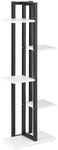 Relaxdays Pflanzenregal Stahl MDF Wei&szlig; 5 Ablagen 117 cm x 43 cm x 22 cm 6,4 kg