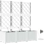 vidaXL Garten-Pflanzgef&auml;&szlig; 3 Stk Wei&szlig; Stahl 42002921