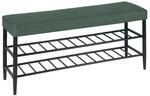 Relaxdays Schuhbank Eisen Gr&uuml;n 2 Ablagen 50 cm x 100 cm x 30 cm 7 kg