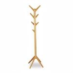 Relaxdays Garderobenst&auml;nder Bambus Natur 8 Haken Freistehend 179 cm x 40,5 cm x 40,5