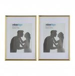 Relaxdays Bilderrahmen 2er Set Kunststoff Glas MDF Gold 30,5 cm x 22 cm x 2 cm 400 g