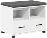 vidaXL Flurbank Wei&szlig; 60 x 38 x 46 cm Holzwerkstoff und Stoff 891448