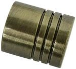 Gardinia Endknopf Memphis Zylinder Messing-Antik 2-er Pack