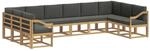 vidaXL Outdoor-Sofagarnitur mit Kissen 10 Stk Wei&szlig; und Anthrazit 3388306