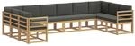 vidaXL Outdoor-Sofagarnitur mit Kissen 10 Stk Wei&szlig; und Anthrazit 3388276