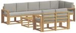 vidaXL Outdoor-Sofagarnitur mit Kissen 9-Tlg Wei&szlig; und Hellgrau 3387845