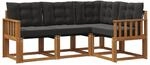 vidaXL Outdoor-Sofagarnitur mit Kissen 4-Tlg Natur und Schwarz 3368615