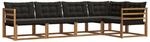 vidaXL Outdoor-Sofagarnitur mit Kissen 5-Tlg Natur und Schwarz 3369447