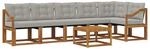 vidaXL Outdoor-Sofagarnitur mit Kissen 7-Tlg Natur und Hellgrau 3368746