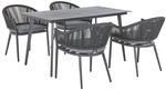 Beliani Gartentisch Set MILETO Dunkelgrau 80 x140 x75