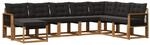 vidaXL Outdoor-Sofagarnitur mit Kissen 8 Stk Natur und Schwarz 3382144