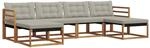 vidaXL Outdoor-Sofagarnitur mit Kissen 6-Tlg Natur und Hellgrau 3369710