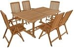 DELUKE Garten-Sitzgruppe MADS 7-tlg. Teak Teakbraun Gartenm&ouml;bel-Set...