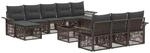 vidaXL Gartensofa-Set 11-Tlg Grau Poly-Rattan 3434966
