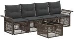 vidaXL Gartensofa-Set 5-Tlg Grau Poly-Rattan 3434756