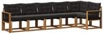 vidaXL Outdoor-Sofagarnitur mit Kissen 6 Stk Natur und Schwarz 3381984