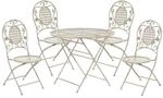 Beliani Gartentisch Set BIVIO Cremewei&szlig; 90x90x93