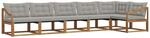 vidaXL Outdoor-Sofagarnitur mit Kissen 6-Tlg Natur und Hellgrau 3369514