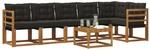 vidaXL Outdoor-Sofagarnitur mit Kissen 7-Tlg Natur und Schwarz 3368727