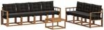 vidaXL Outdoor-Sofagarnitur mit Kissen 8-Tlg Natur und Schwarz 3368479
