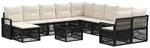 vidaXL Gartensofa-Set 12-Tlg Schwarz Poly-Rattan 3435913