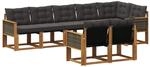 vidaXL Outdoor-Sofagarnitur mit Kissen 8 Stk Natur und Schwarz 3382028