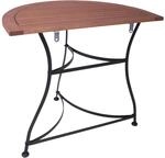 Garden Pleasure Gartentisch Wien Halbrund Holz Braun-Schwarz 85 cm x 54 cm