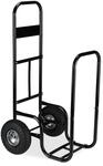 Relaxdays Kaminholzwagen Stahl Schwarz Luftreifen 108,5 cm x 52 cm x 59 cm 7,8 kg