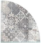 Tulup Glasplatte f&uuml;r Kamin Dekoratives Mosaikmuster Glas unter Kamin Quartal...