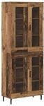 vidaXL Highboard 2-Tlg Altholz Engineered Wood und Glas 3403180