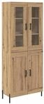 vidaXL Highboard Artisan-Eiche 69,5 x 34 x 180 cm Holzwerkstoff 3415989