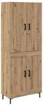 vidaXL Highboard Artisan-Eiche 69,5 x 34 x 180 cm Holzwerkstoff 3415863