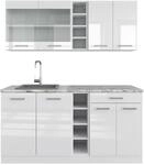 Vicco R-Line Singlek&uuml;che Wei&szlig; Hochglanz Wei&szlig; 160 cm ohne Arbeitsplatte ohne