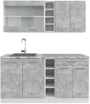 Vicco R-Line Singlek&uuml;che Beton Wei&szlig; 160 cm ohne Arbeitsplatte ohne E-Ger&auml;te