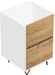 Posseik Nachttisch Industrial A 2 Schubladen 40 cm Wei&szlig; Eiche Front