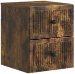 vidaXL Wandmontierter Nachttisch Ger&auml;ucherte Eiche 33 x 34,5 x 40 cm 897965