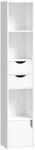 HOMCOM B&uuml;cherregal Spanplatte MDF 30L x 24B x 158H cm Wei&szlig;