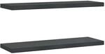 vidaXL Wandregale 2 Stk 75x23,5x3 cm Schwarz Edelstahl 30292