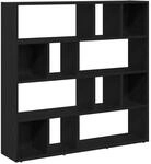 vidaXL B&uuml;cherschrank/Raumteiler Eiche Schwarz 105x24x102 cm 862422