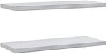 vidaXL Wandregale 2 Stk 75x30x3 cm Silbern Edelstahl 30282